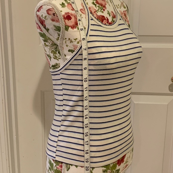 American Eagle white halter top with blue stripes size Medium - Picture 3 of 6